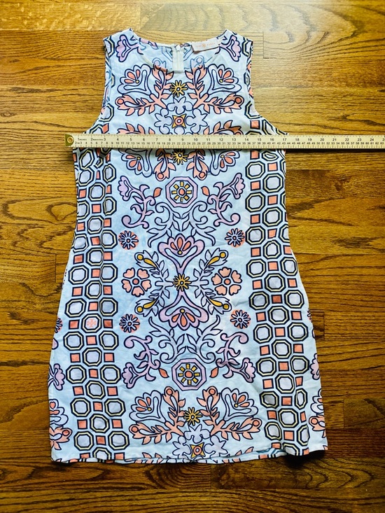 Tory Burch Hicks Garden Party Linen Blend Mini Dress Blue Pink Print Shift S/P - Picture 5 of 9